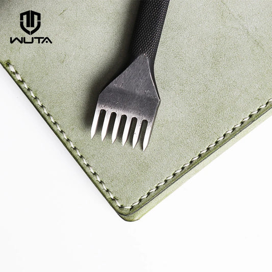 WUTA Leather Craft Hole Punch/Leather Tool/ Black Pricking Iron Leather Chisel Stitching Tools 3/4mm