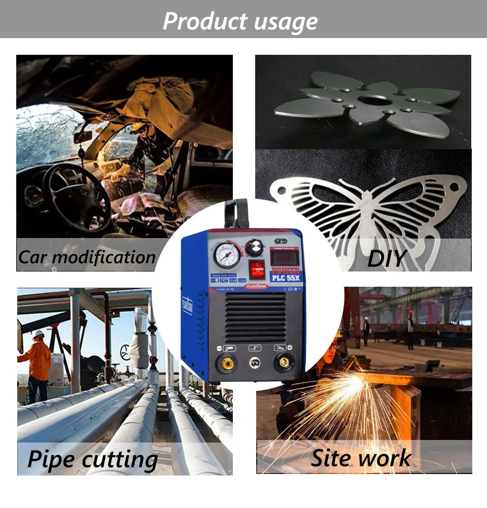 PLC-55X Plasma Cutter IGBT Air Plasma cutter 220V 50Amps 12mm Clean Cut Air Plasma Cutting Machine