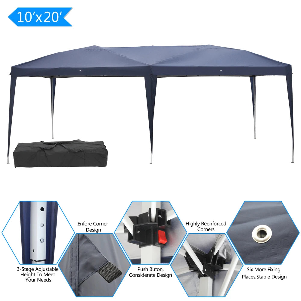 Folding Tent 3x6m without Surround Cloth Gazebo Canopy