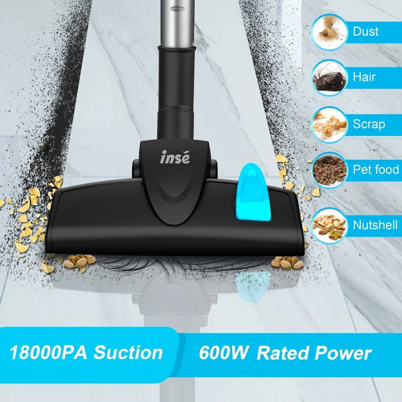 Wired Vacuum Cleaner INSE I5 Handheld Stick Vacuum with18Kpa 600W Powerful Suction Bagless Vacuum