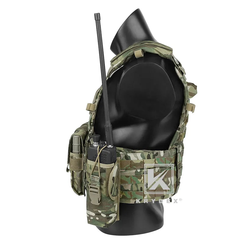 KRYDEX Tactical Body Armor Combat Vest Plate Carrier With Magazine Pouch Protective Waterproof