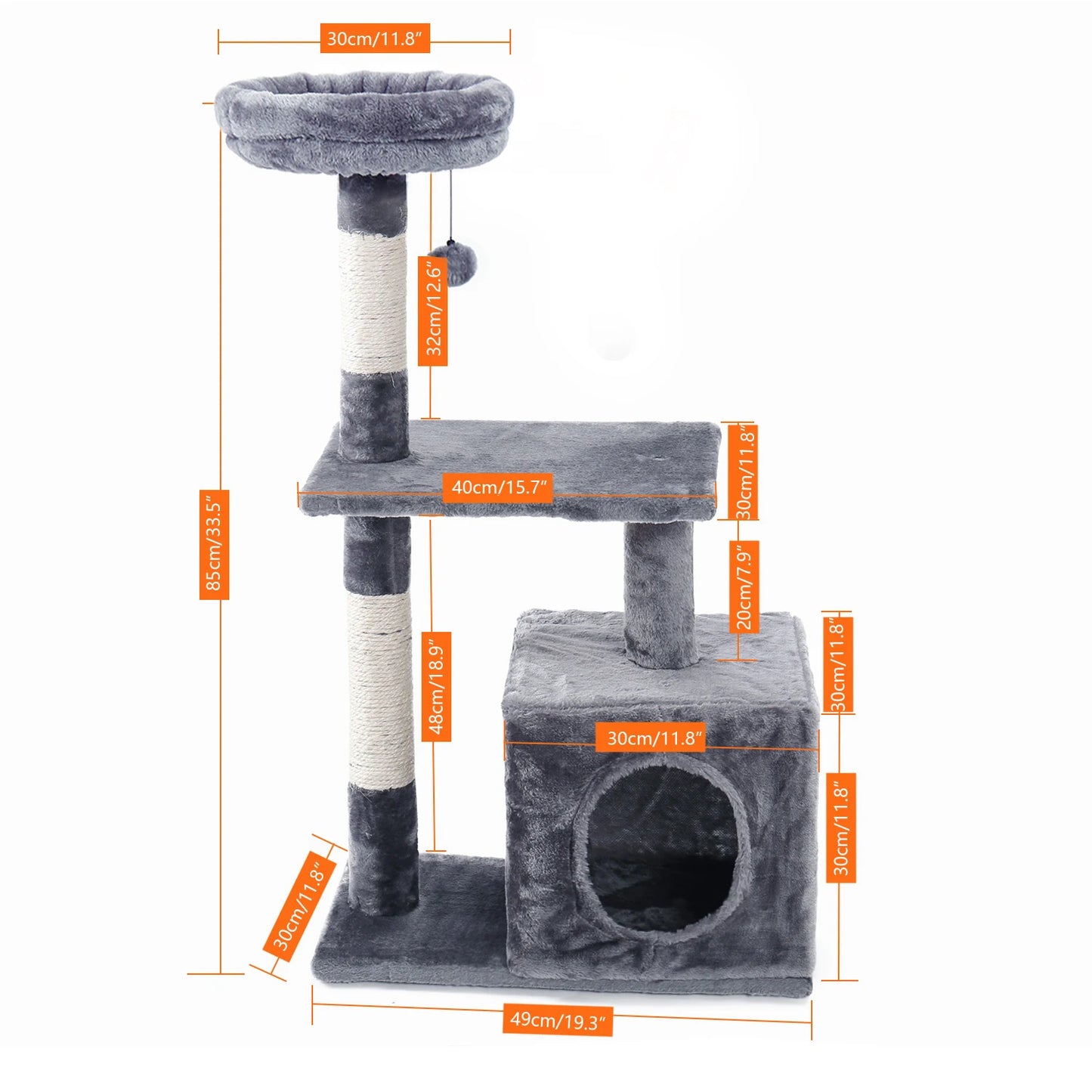 Cat Tree Tower House Condo Perch Entertainment Scratching for Kitten Multi-Level Tower