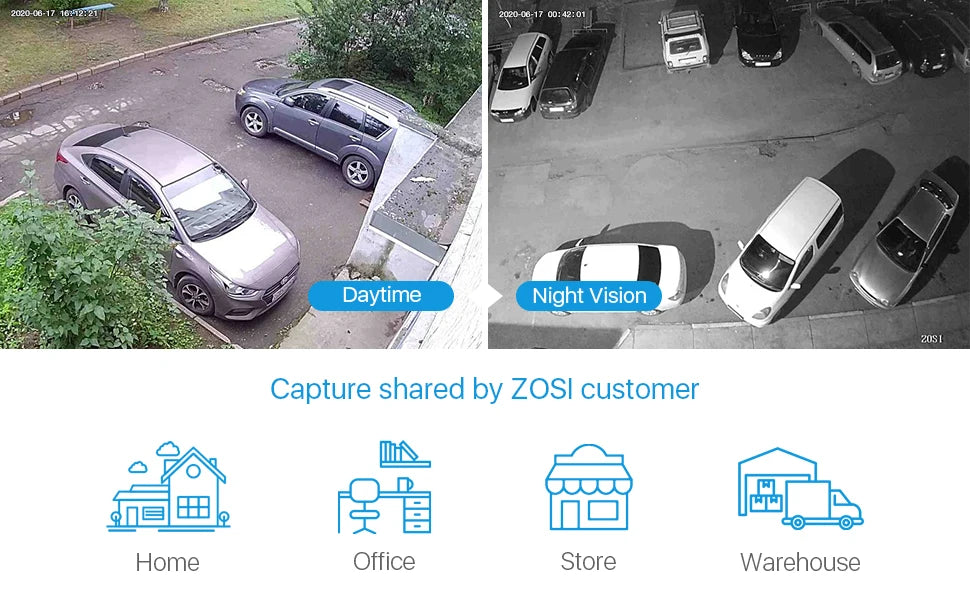 ZOSI 8CH Wired CCTV System 5MP Lite HD-TVI DVR 8 1080p 2MP Home Security Outdoor Night Vision Camera