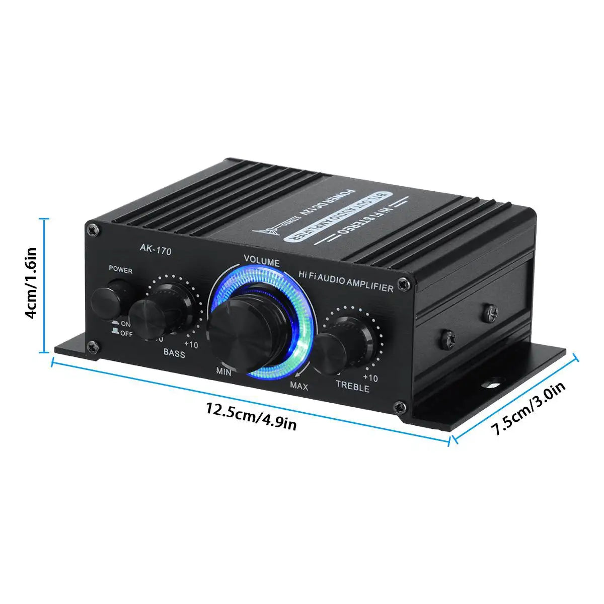 AK380 Power Amplifier Audio Karaoke Home Theater Amplifier 2 Channel Bluetooth USB/SD AUX