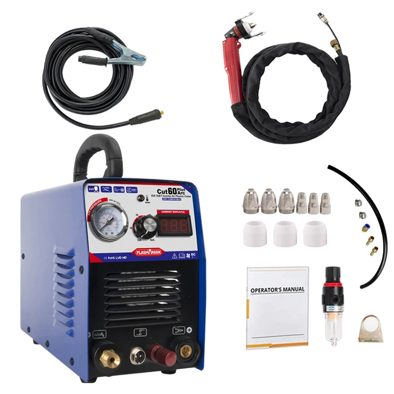 IGBT Non-HF Pilot Arc CUT60 Digital Control Plasma Cutter Dual Voltage 120V/240V,Work w/CNC Table