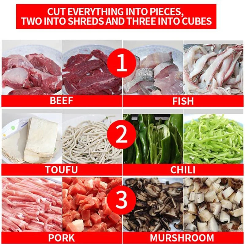 Electric Meat Cutter Machine Automatic Meat Slicer Meat Grinder Slicer Machine Thickness 2.5-20mm