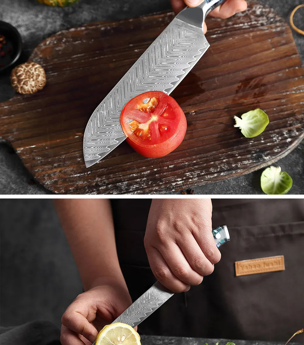 XITUO 1-5 PCS Damascus Steel Cooking Knives Chef Fillet Japanese Santoku Boning Exquisite Shell Handle - My Store