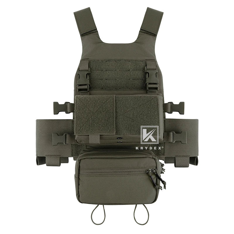 KRYDEX Low Vis Slick Plate Carrier Tactical Vest W/Elastic Cummerbund Micro Fight MK3 Vest