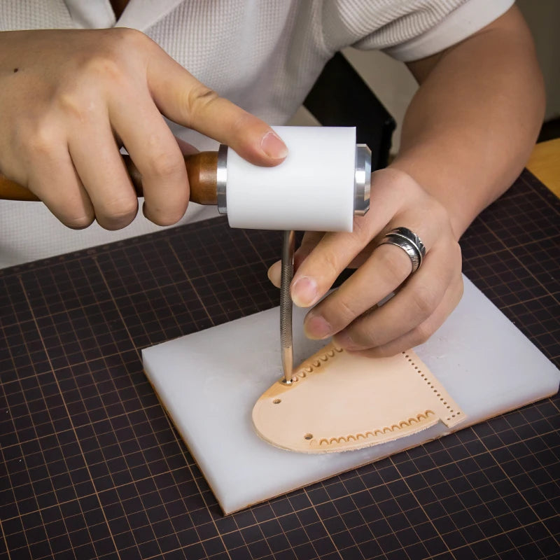 WUTA Professional Leather Carve Hammer 460g Nylon Hammers Mallet Wood Handle For Leathercraft