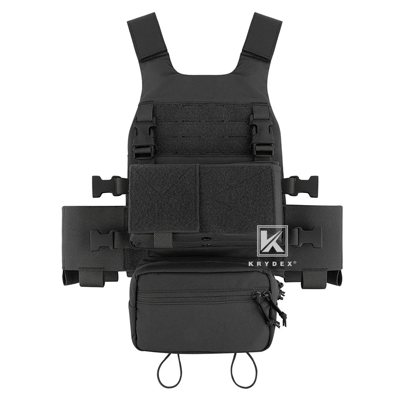 KRYDEX Low Vis Slick Plate Carrier Tactical Vest W/Elastic Cummerbund Micro Fight MK3 Vest