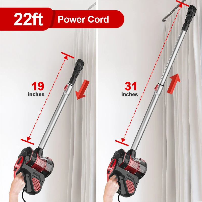 Vacuum Cleaner Corded 18Kpa Powerful Suction 600W Motor Handheld Vacuum Cleaner Multipurpose 3 in 1