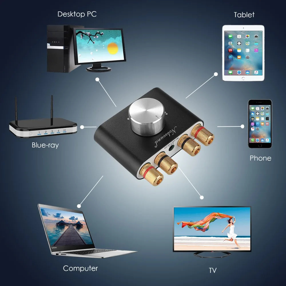 Nobsound Mini Bluetooth 5.0 TPA3116 Digital Amplifier Hifi Stereo Audio Receiver Power Amp 50W+50W