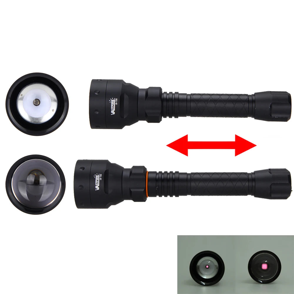 850nm IR Hunting T50 LED Infrared Night Vision Flashlight+25 MM Rifle Mount+2*18650 Battery+Charger