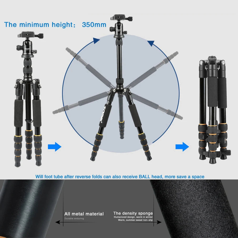 Q666 Professional Camera Tripod  Phone Stand Tripod/Travel Camera Monopod  for DSLR Smartphone