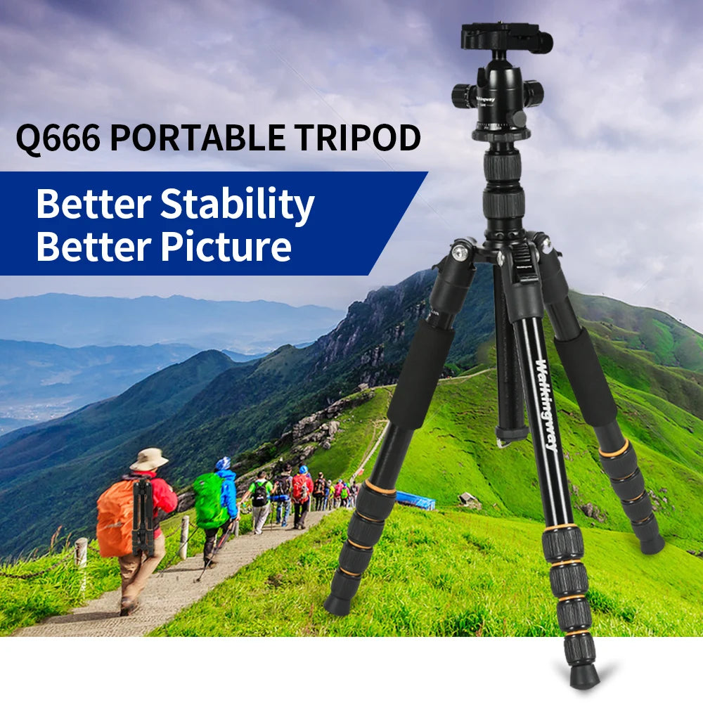 Q666 Professional Camera Tripod  Phone Stand Tripod/Travel Camera Monopod  for DSLR Smartphone