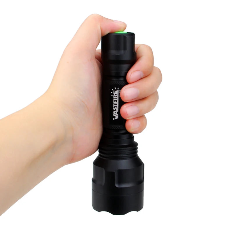 Tactical Hunting Flashlight 1 Mode Torch with Weaver Rail Scope Mount+18650 Battery+USB Charger