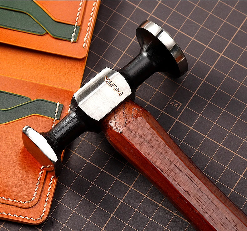 WUTA Leather Mallet Hammer Cobbler Hammer Carbon Steel Double Head Smooth Chasing Hammer