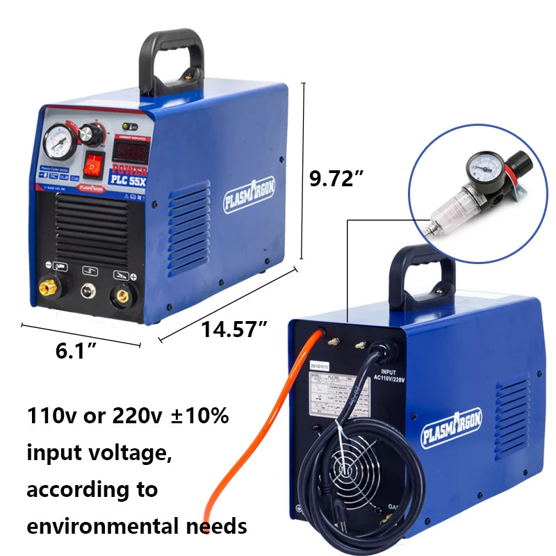 PLC-55X Plasma Cutter IGBT Air Plasma cutter 220V 50Amps 12mm Clean Cut Air Plasma Cutting Machine