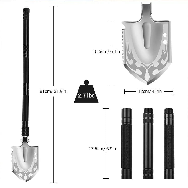 Folding Shovel Portable Survival Multi Tool Military Tactical Entrenching Tool