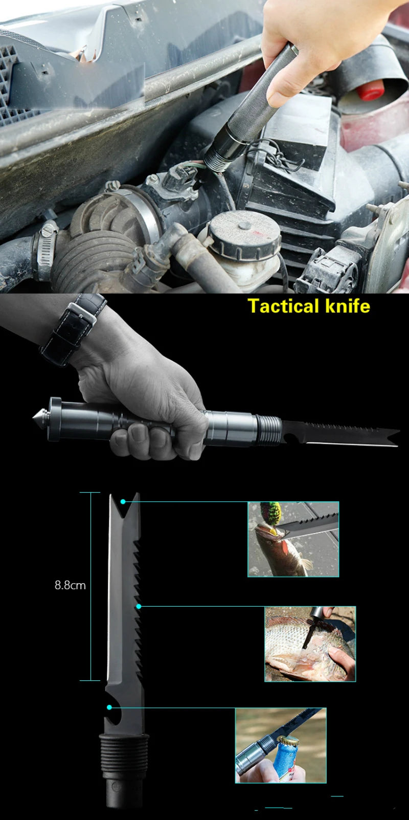 Multifunctional Military Shovel Car Equipment Camping Survive Self-defense Tool