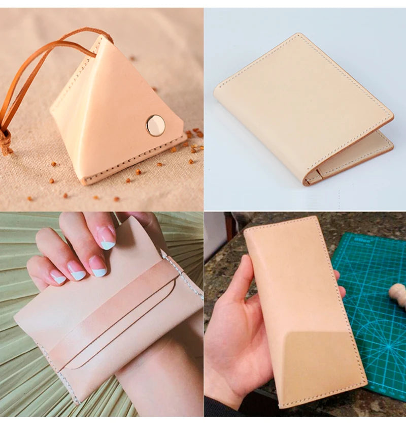 WUTA Full Grain Natural Vegetable Tanned Cowhide DIY Pre-cut Vachetta Leather Genuine Leather Craft