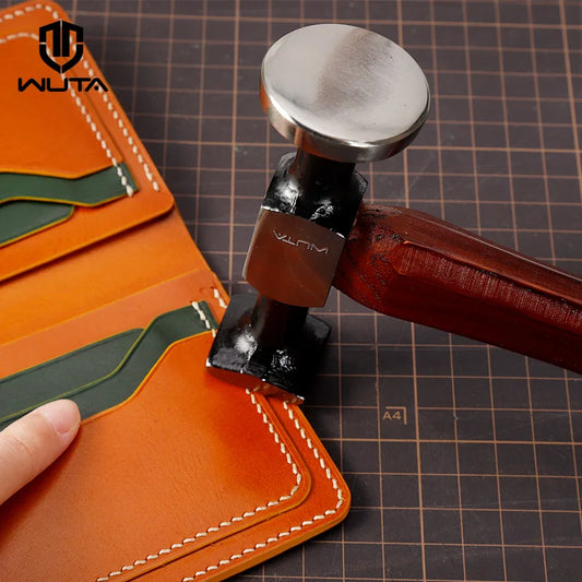 WUTA Leather Mallet Hammer Cobbler Hammer Carbon Steel Double Head Smooth Chasing Hammer