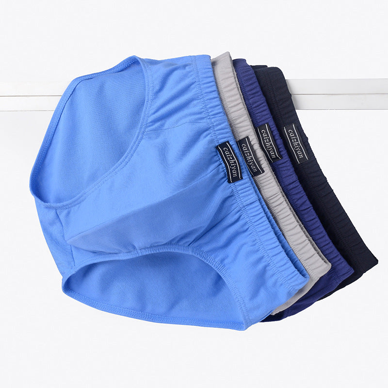 Carefully Selected Pure Cotton Men's Underwear Plus Size Briefs Breathable Sweat-Absorbent Wholesale
