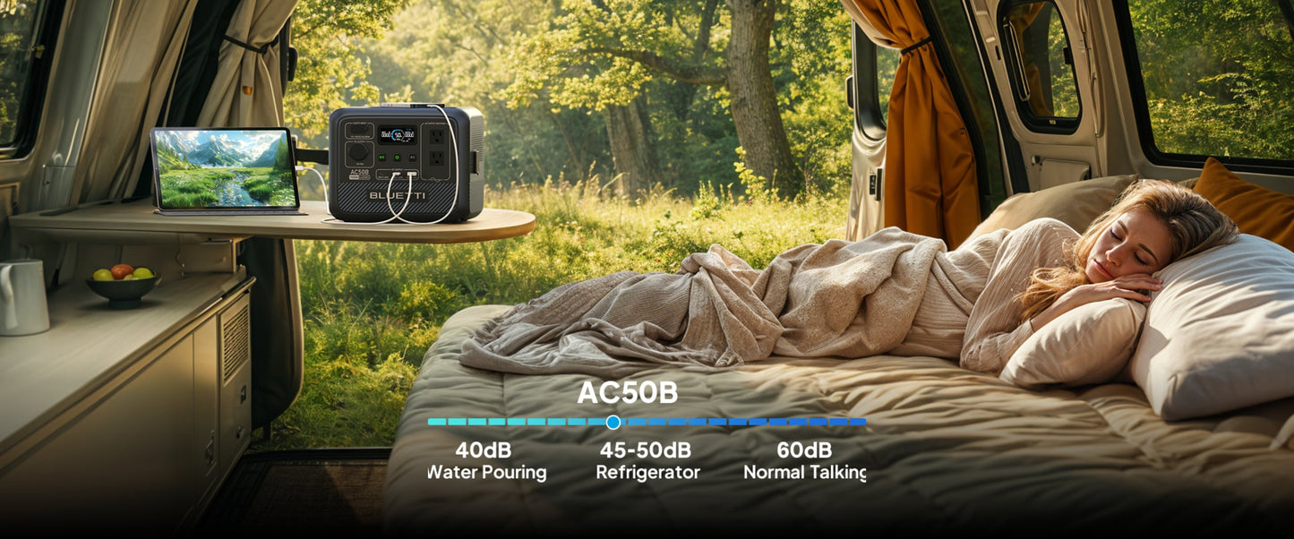 BLUETTI AC50B Portable Power Station 700W 448Wh LiFePO4 Battery Backup Lightweight Solar Generator