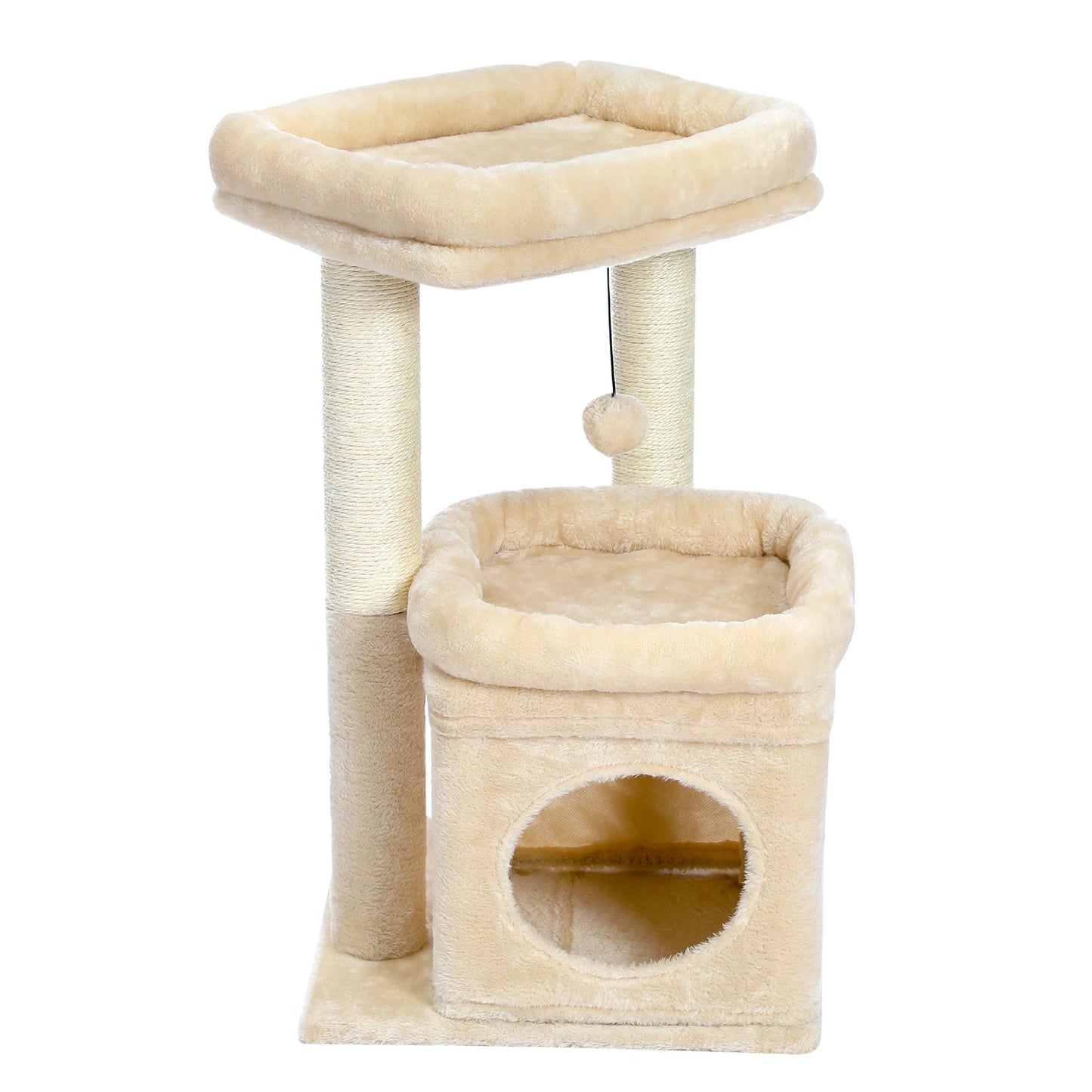 Cat Tree Cat Tower for Small Indoor Cats w/ Private Cozy Cat Condo & Natural Sisal Scratching Posts