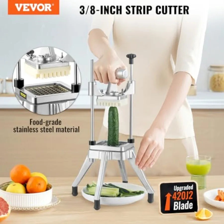 Vevor Commercial Vegetable Fruit Chopper 3/8″ Blade Heavy Duty Food Dicer Kattex French Fry Cutter