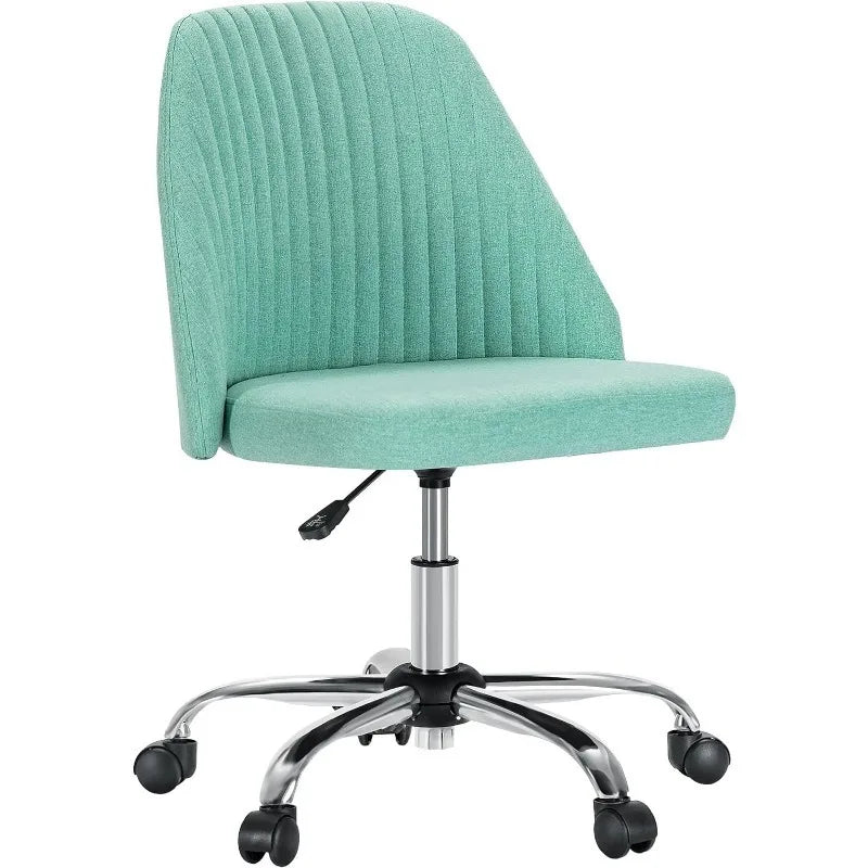 Office Desk Chair, Modern Cute Rolling Vanity Swivel Task Chairs with Wheels, Comfortable Back Seat