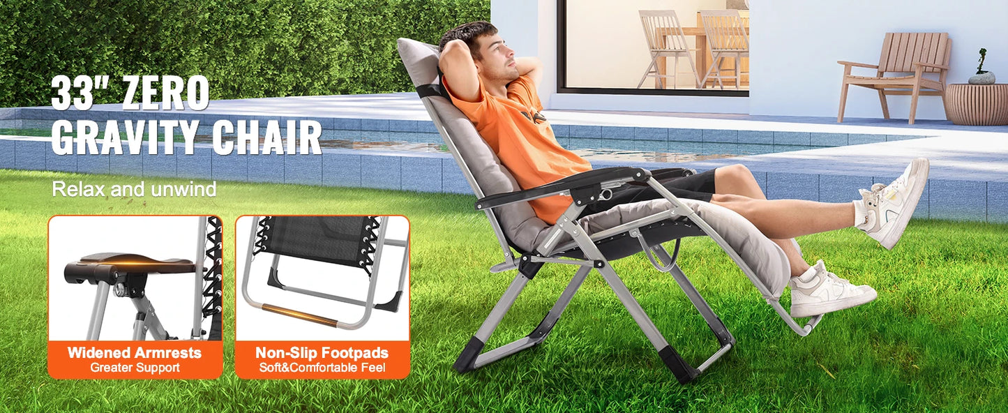 SucceBuy Zero Gravity Chair Zero Gravity Recliner Lounge Chair Adjustable Anti Gravity Chair