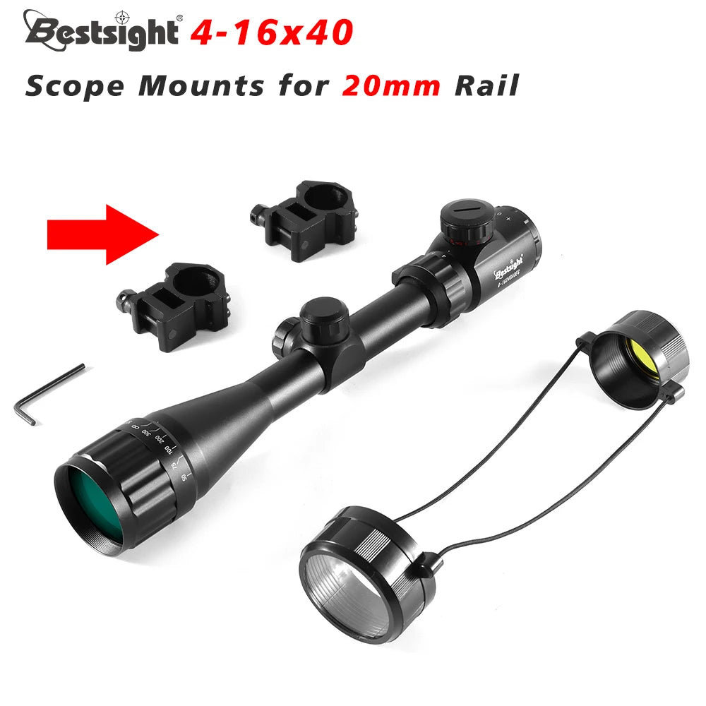 4-16X40 AOE Optics Hunting Riflescope Red&Green Dot Illuminated Sight Rifle Scope Sniper Gear Scope