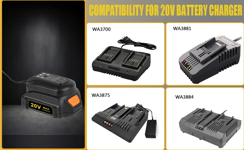 2pack 20V Worx Battery 20V PowerShare WA3525 WA3520 WA3575 WG151s WG155s WG251s WG255s WG540s WG545s