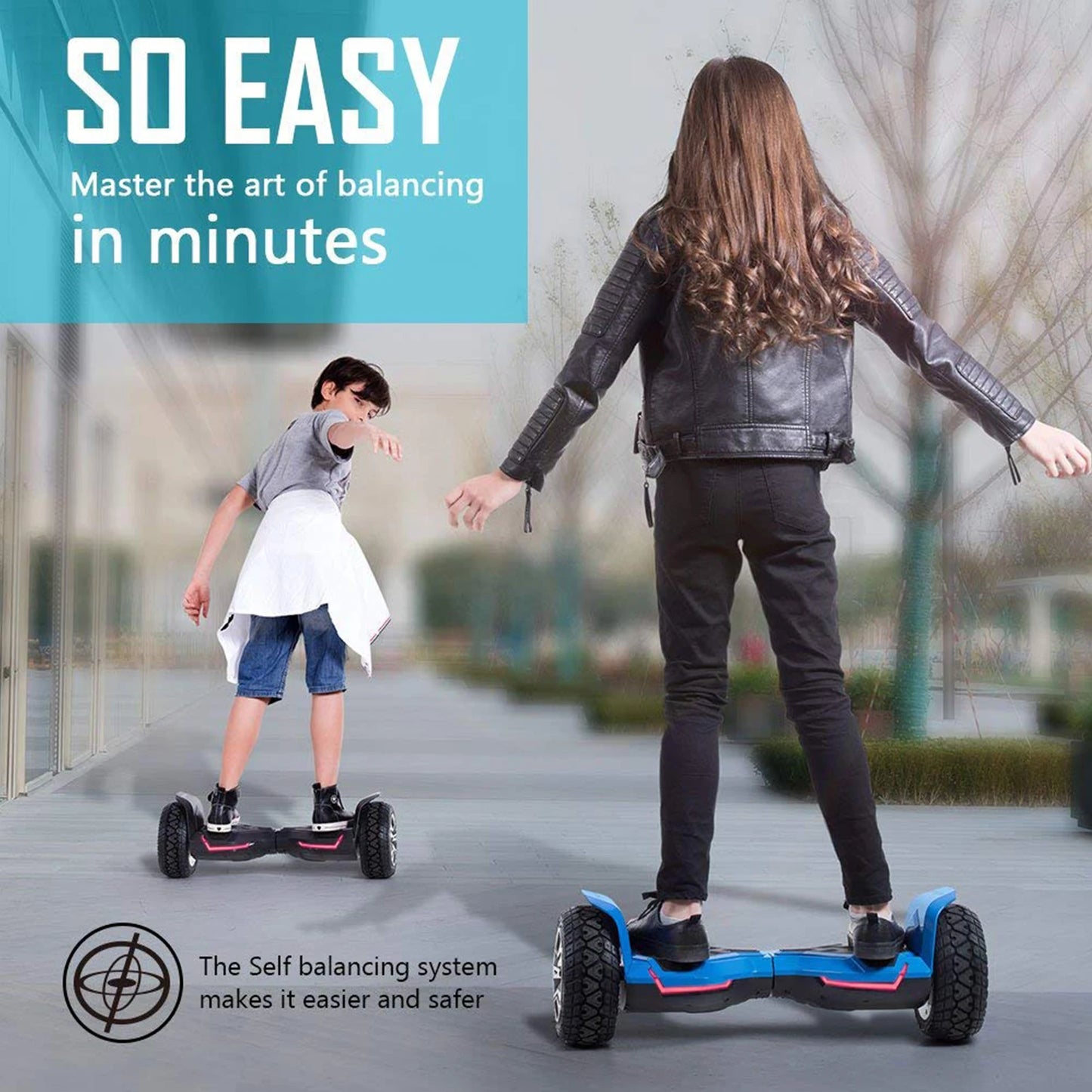 8.5 inch All Terrain Off Road Hoverboard w/Bluetooth Speakers and LED Lights, UL2272 Self Balancing