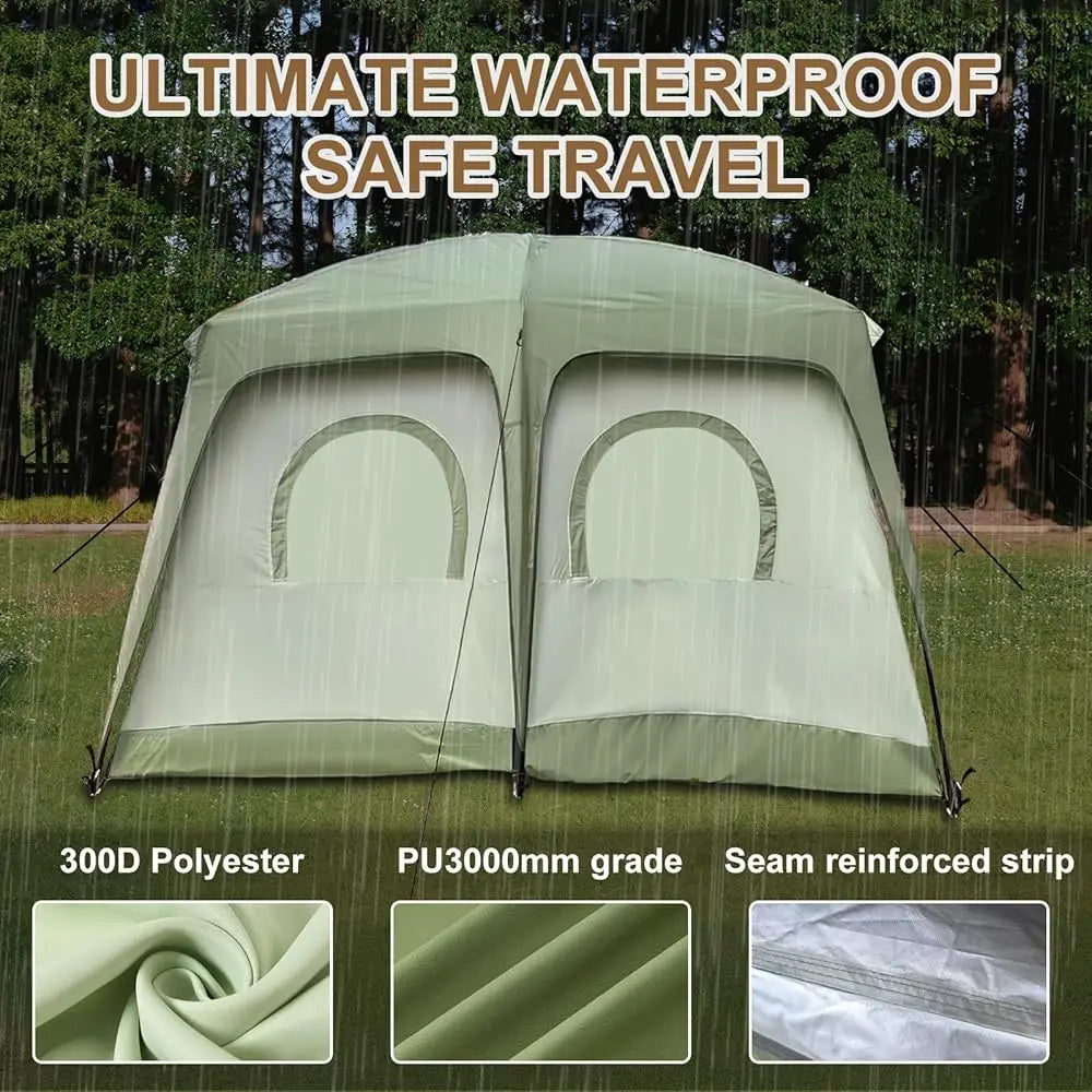 4-6 Person Camping Tent Waterproof, Ventilated Cabin Tents For Camping With Double Door