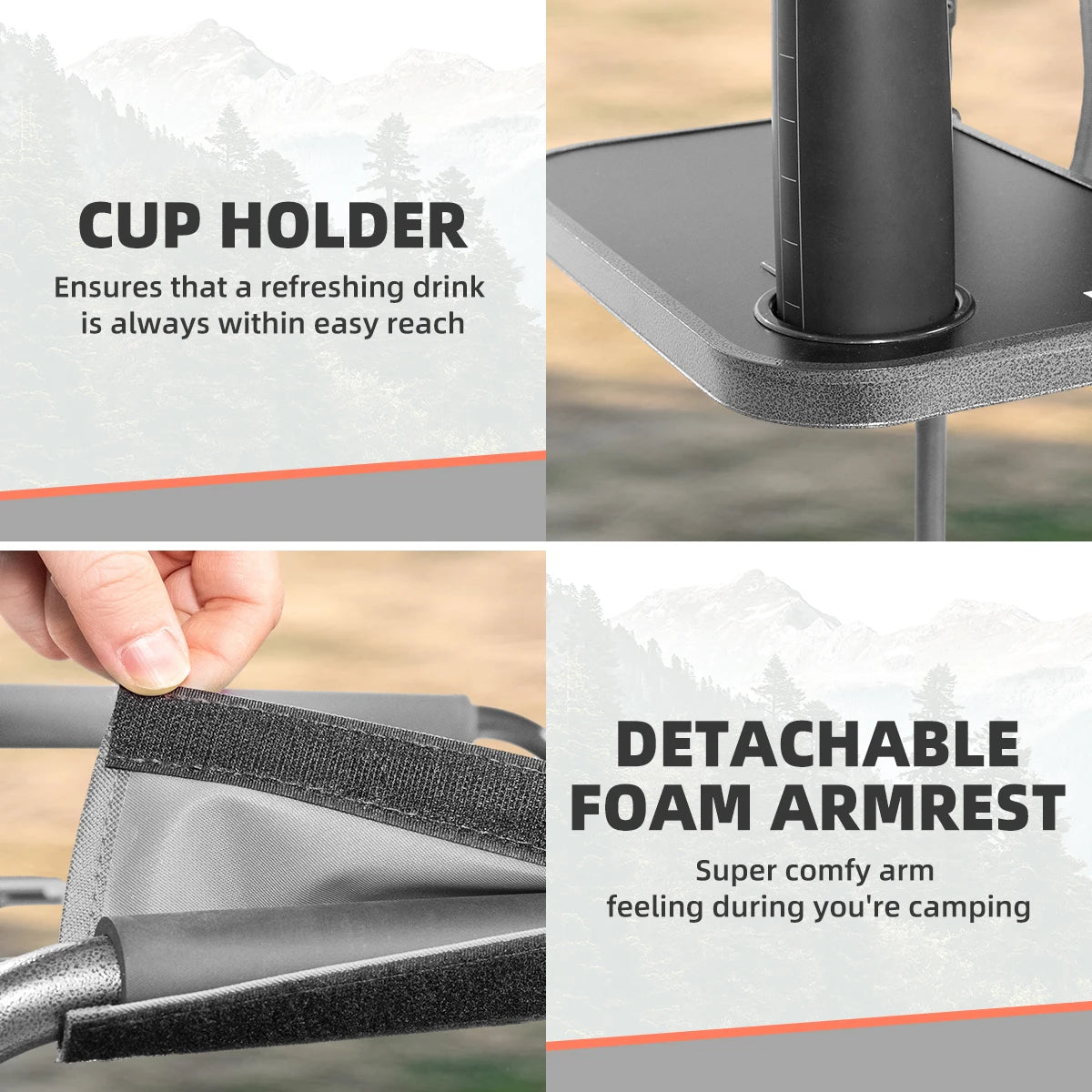 Tisetrail Director Camping Chair with Cooler Bag Camping Directors Chair with Foldable Side Tray