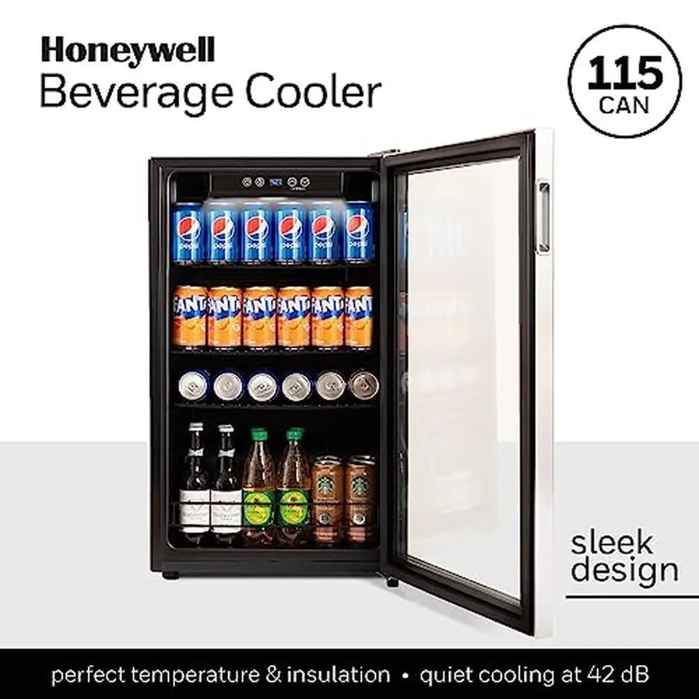 Glass Door Beverage Refrigerator & Cooler w/ Adjustable Shelves LED Light Home Office Bar 3.2 cu ft