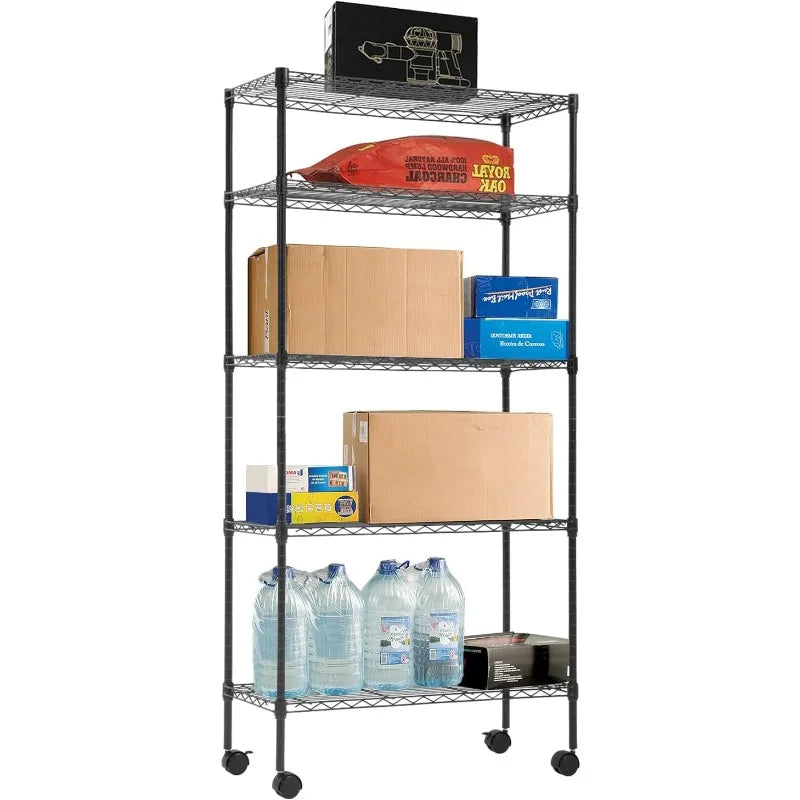 Storage Shelves 2100Lbs Capacity, 6-Shelf on Casters 48" L×18" W×72" H Commercial Wire Shelving Unit