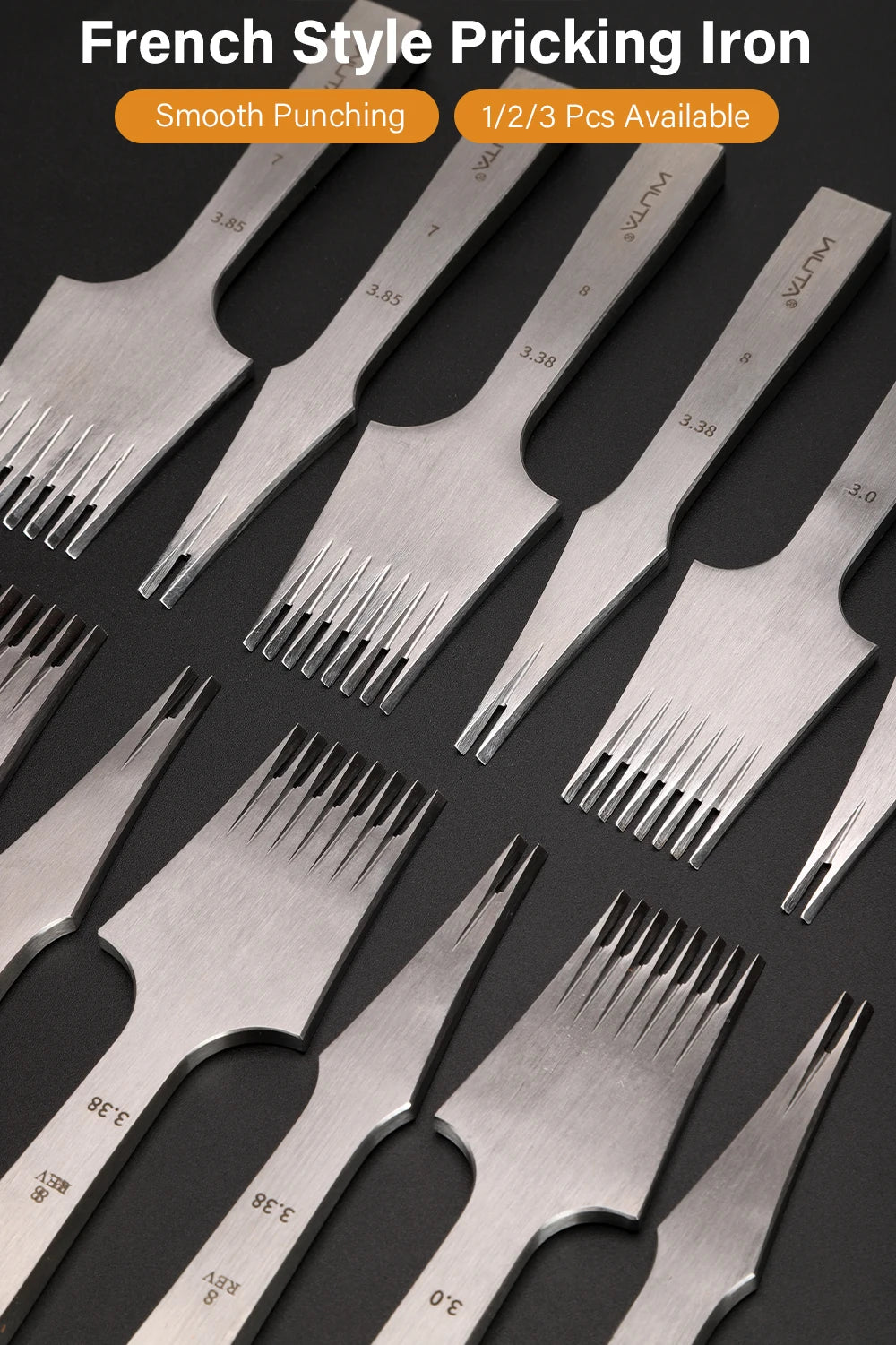 WUTA 1pc High Quality Sharp Leather Chisel French Style Pricking Iron Die-steel/ Punching Tool