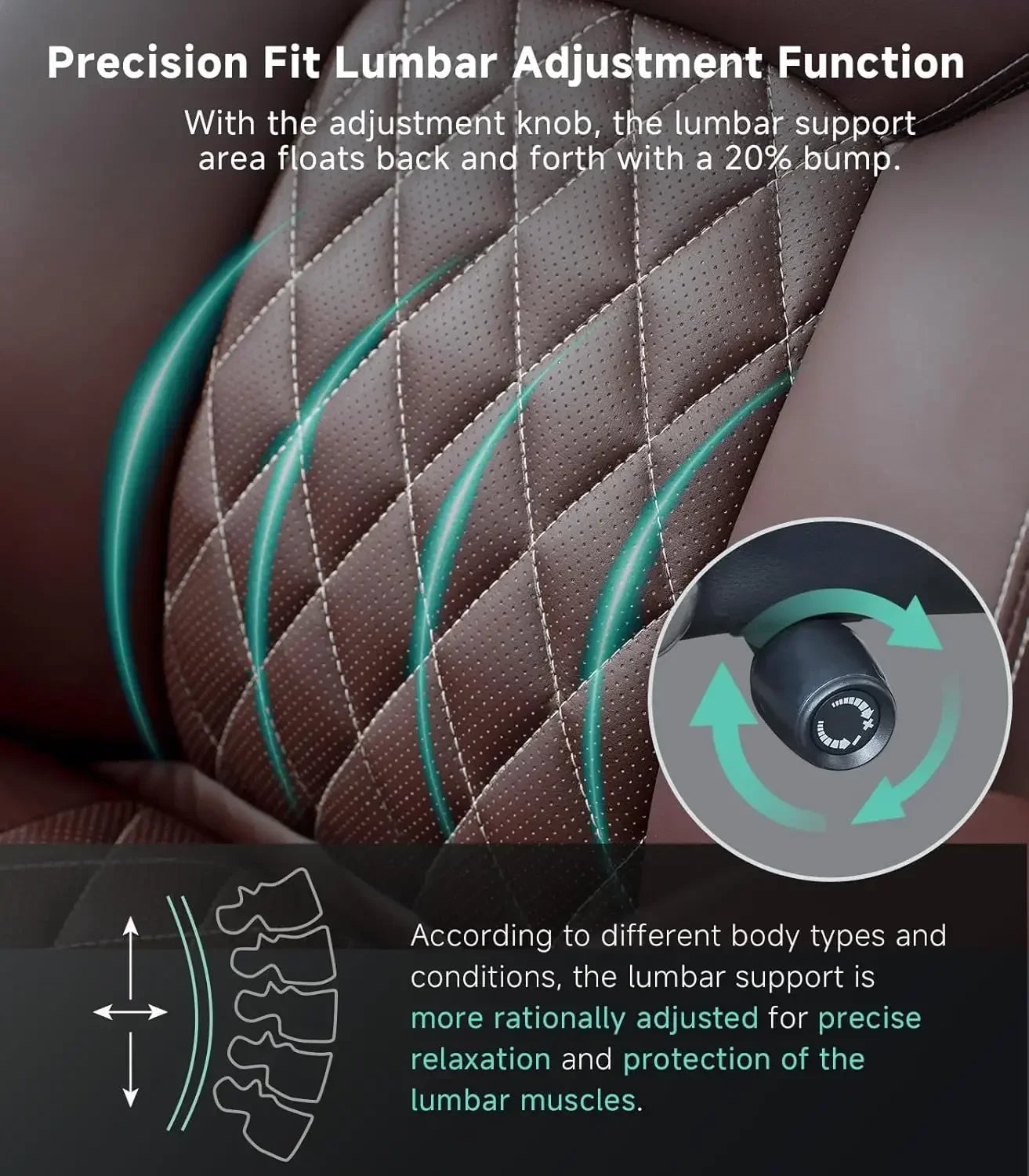 Big and Tall Office Chair, Executive , Adjustable Lumbar Support 3'' Double Space Wheel, Heavy Duty