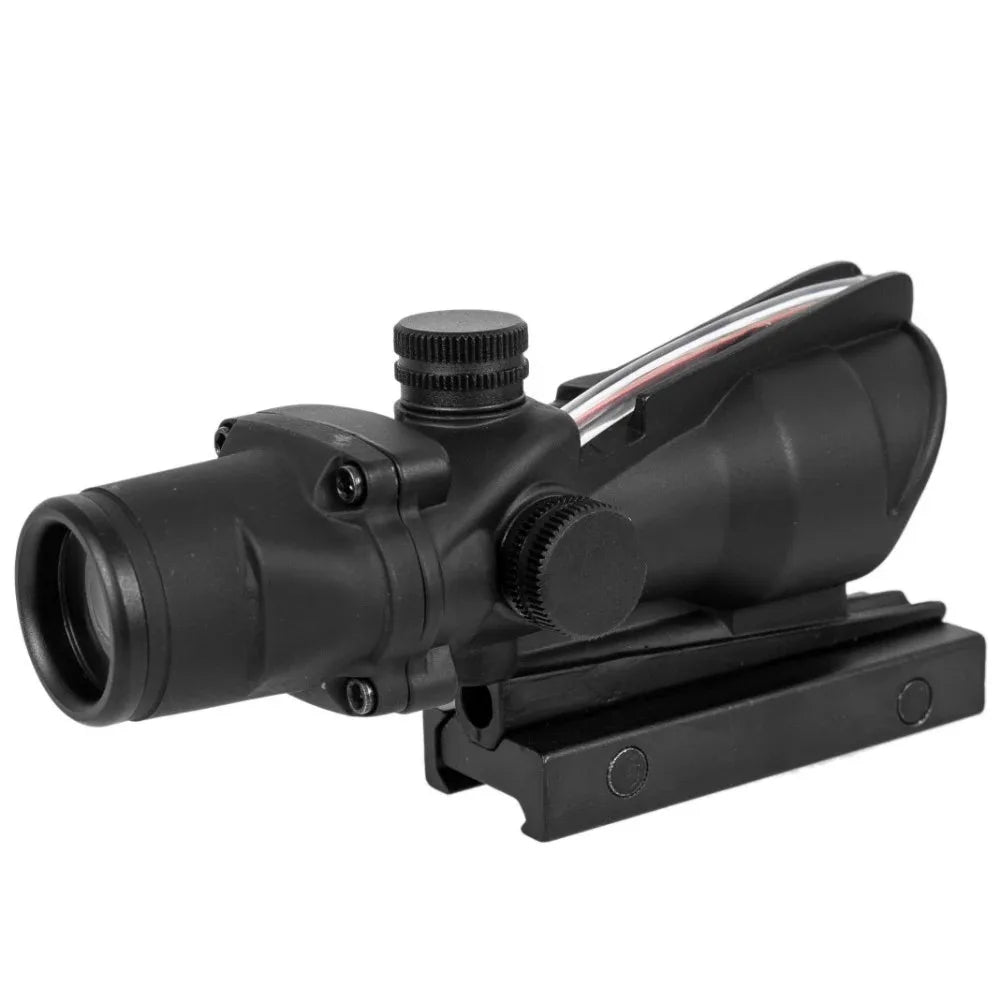 4X32 Hunting Riflescope Real Fiber Optics Green/Red Dot Illuminated Etched Reticle Tactical Sight