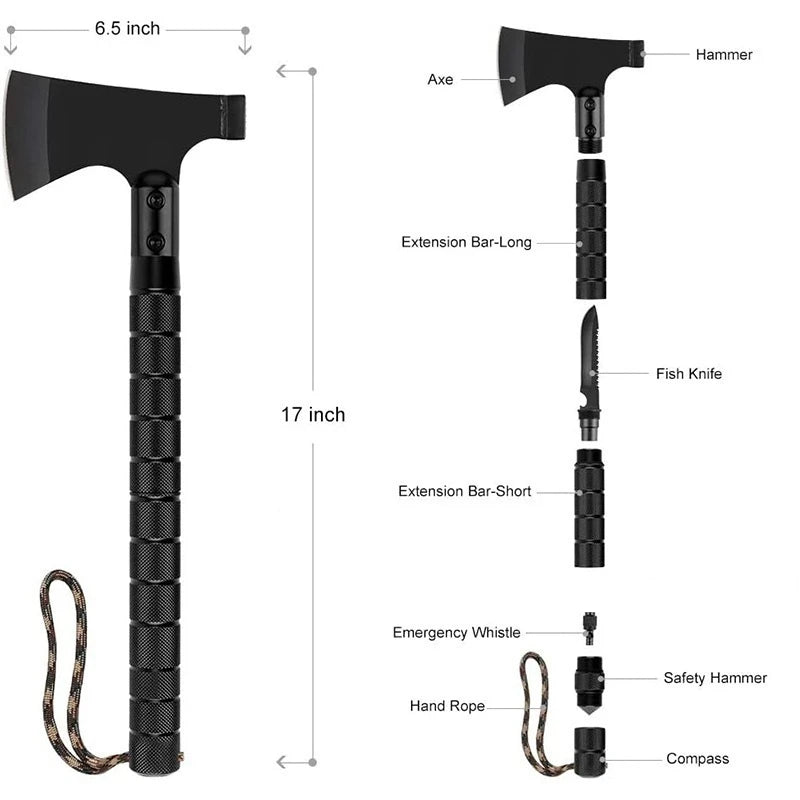 Foldable Tactical Axe Multi Tool Kit Emergency Gear Tourist AX Survival Axe Tomahawk