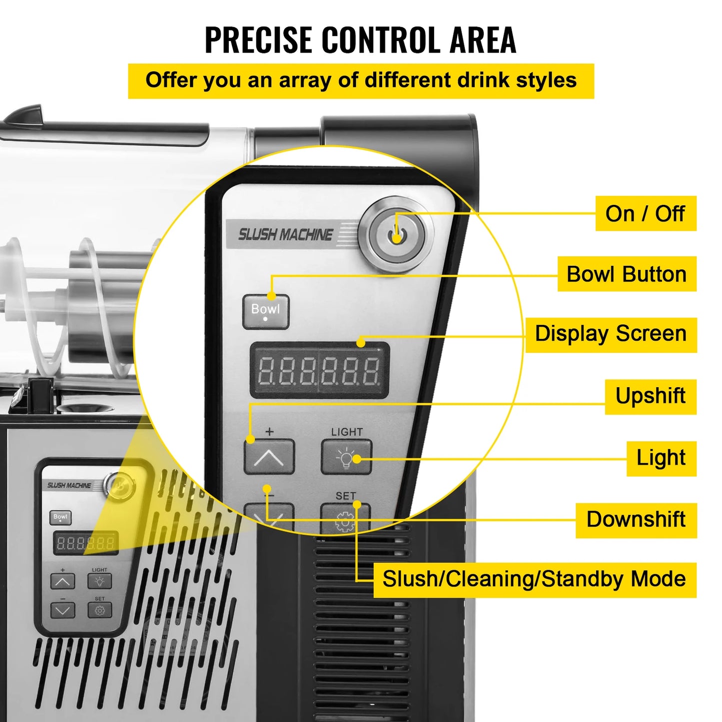 VEVOR Commercial Slushy Machine 3L Single Bowl machine a slush 330W Frozen Drink Machine