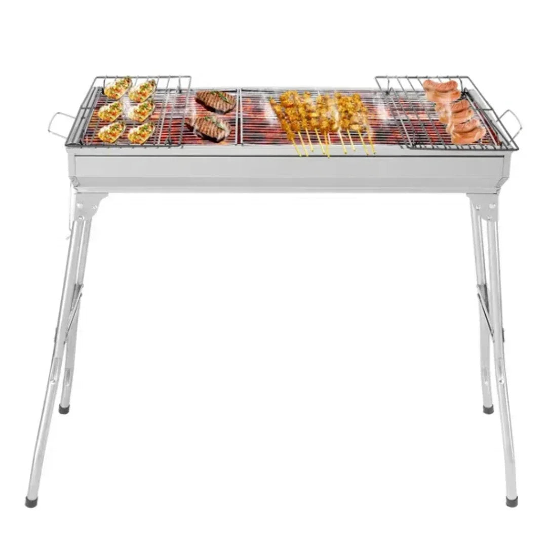 Portable Stainless Steel Grill,Made of high quality stainless steel, durable and sturdy