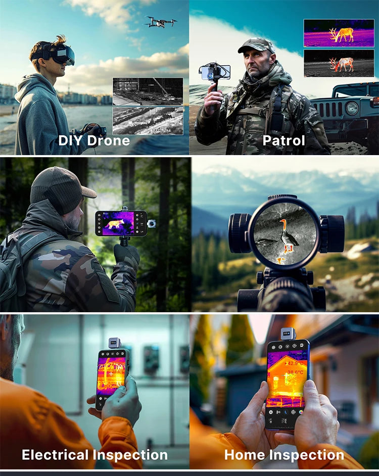 50Hz X2 Night Vision to Hunt 15X Zoom Thermal Monocular Imaging Camera Binocular/Thermal Master
