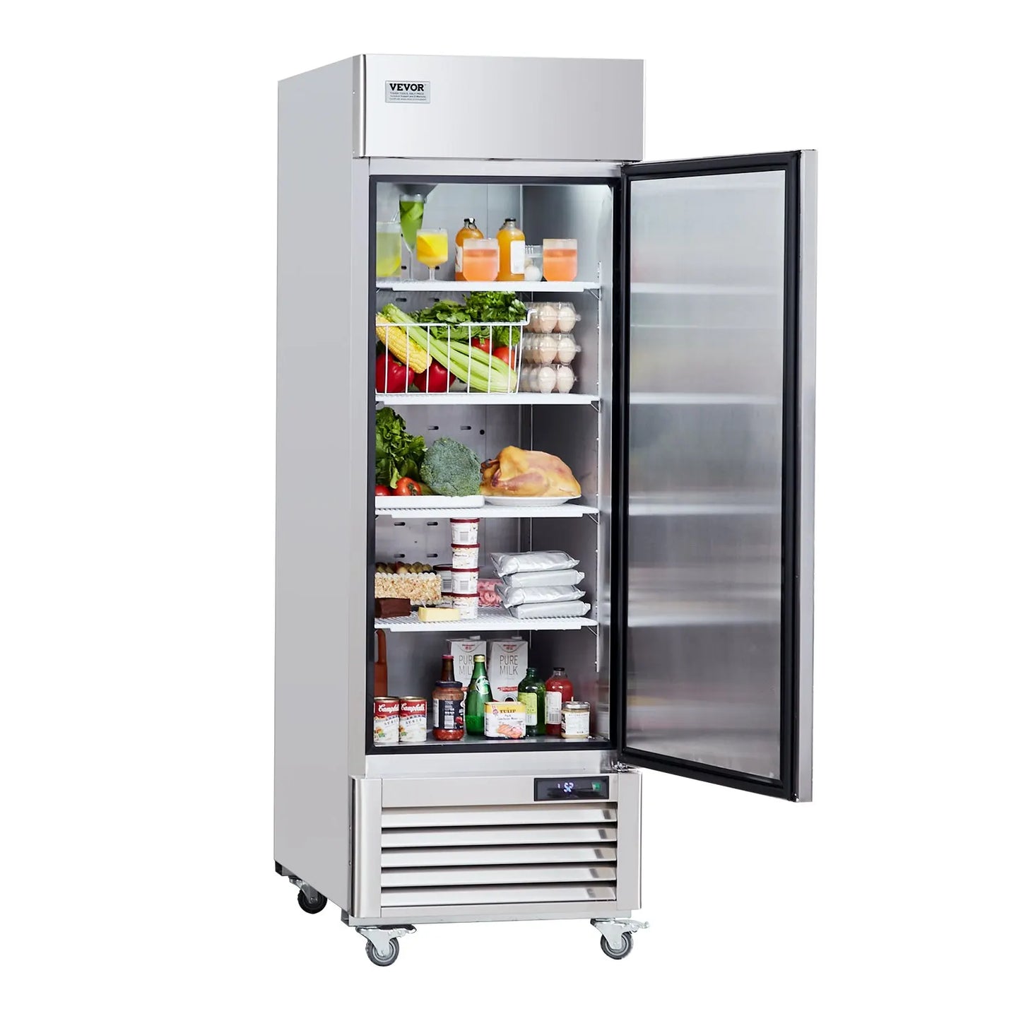 VEVOR Commercial 9.32 Cu.ft Reach In 27" W Upright Refrigerator 1-3 Door Auto-Defrost Refrigerator