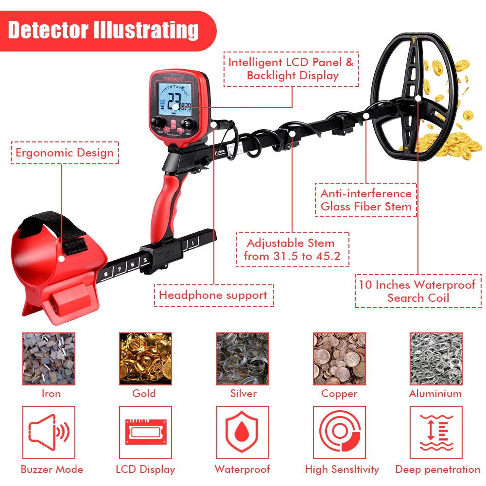 TIANXUN TX-850L Metal Detector Professional Underground Depth Metal Detector Gold Treasure Hunter