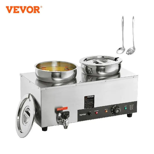 VEVOR Electric Soup Warmer with 2/3/4*7.4 Qt Food Kettle Warmer Stainless Steel Cooking Pot Heat Resistant for Restaurant Home