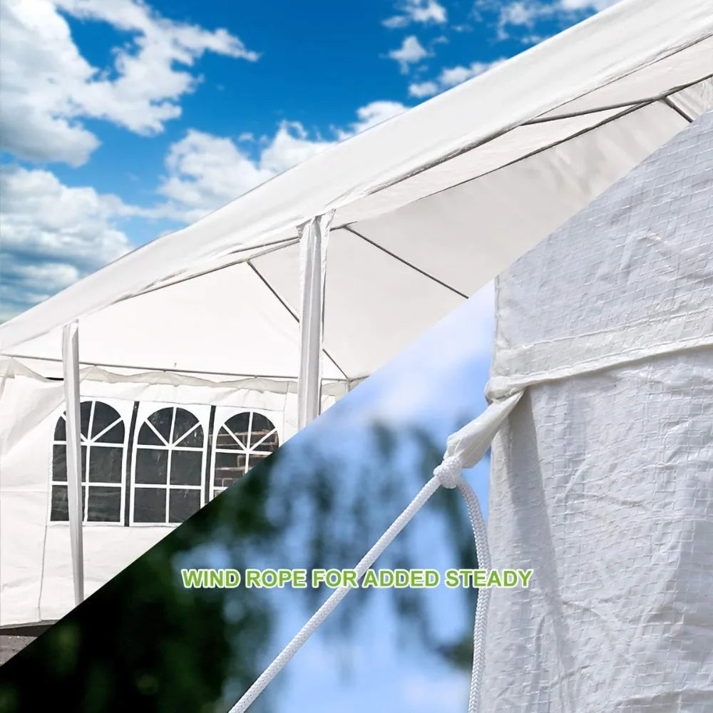 White 10'X30' Heavy Duty Outdoor Canopy Party Wedding Gazebo Tent W/Windows